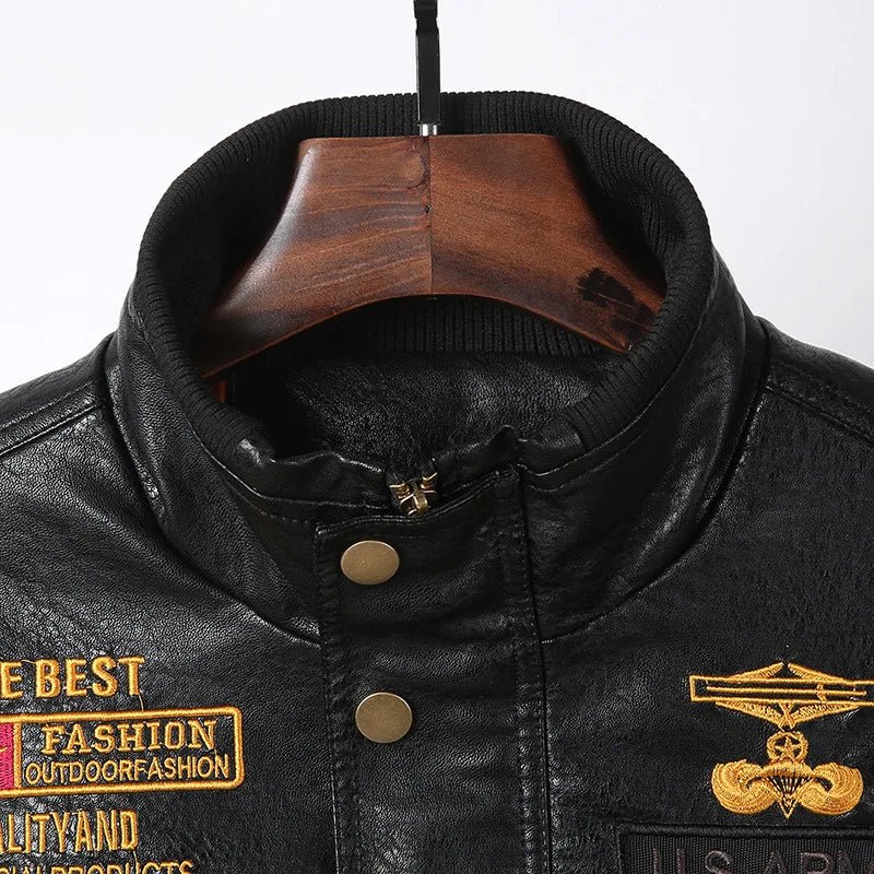 American workwear jacket, pilot tactical leather jacket, men's spring and autumn motorcycle suit, men's leather jacket M - 6XL - StepByStep