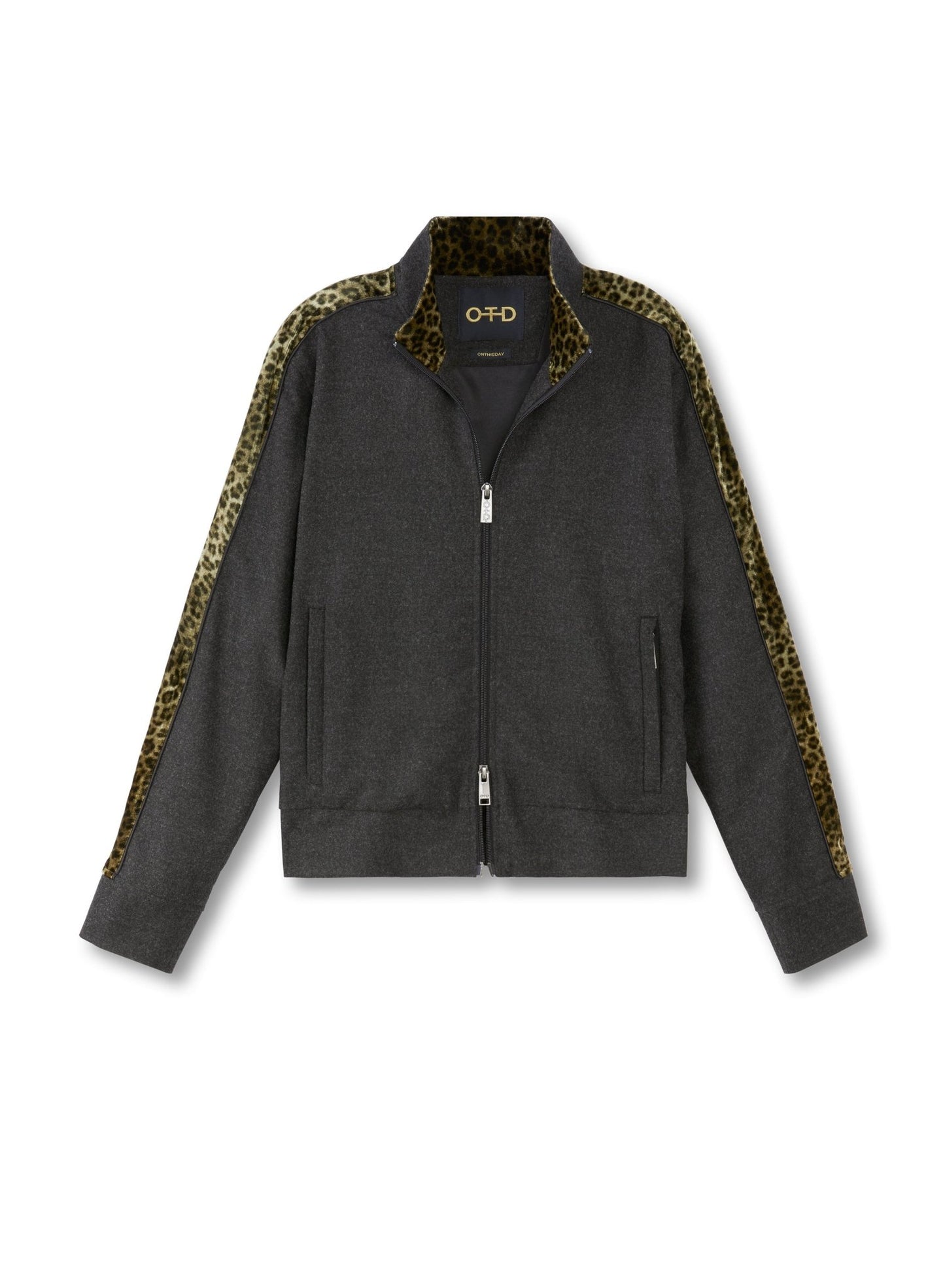 Animal Print Sleeve - Stripe Track Jacket - StepByStep