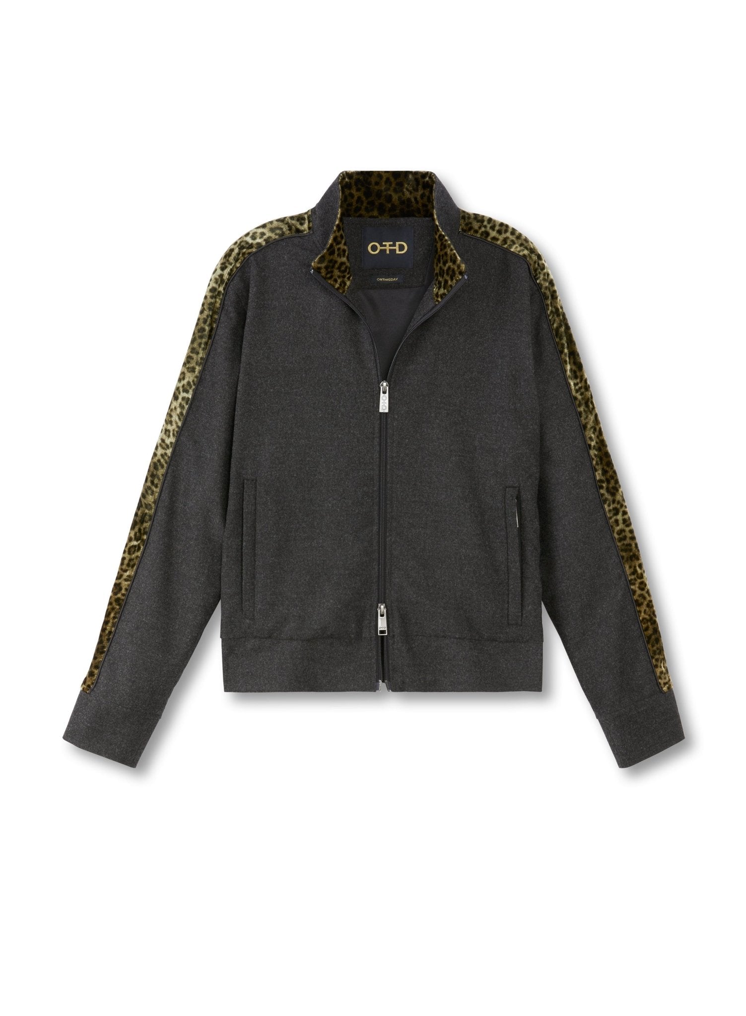 Animal Print Sleeve - Stripe Track Jacket - StepByStep