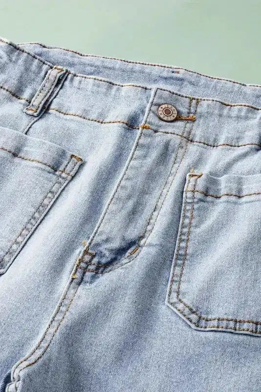 Beau Blue Acid - Washed Cropped Jeans - StepByStep