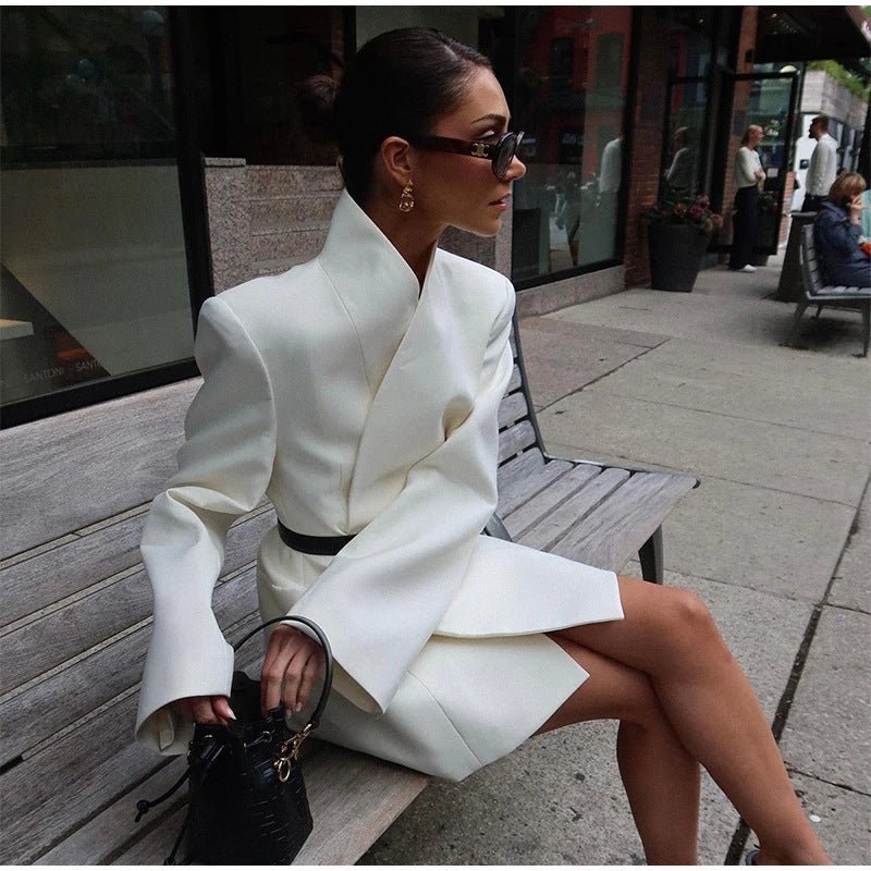 Black And White Women's Suit Jacket, Wall Street, BYMANYC New York. - StepByStep