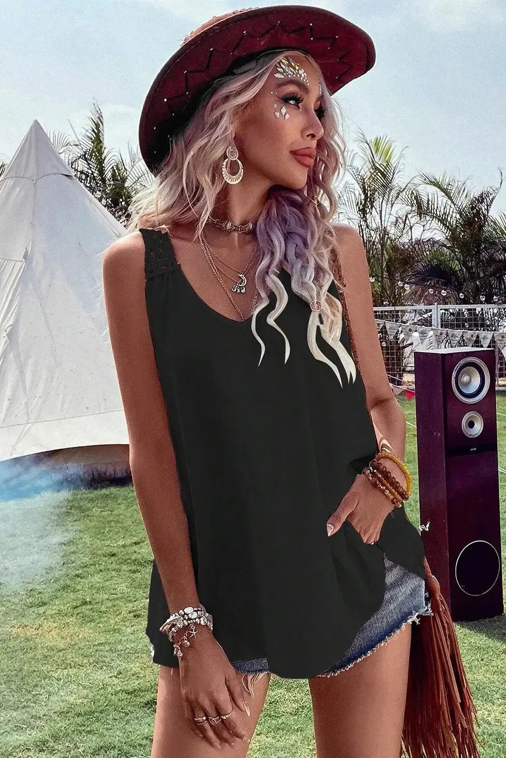 Bohemian Crochet Patchwork Sleeveless Tunic - StepByStep