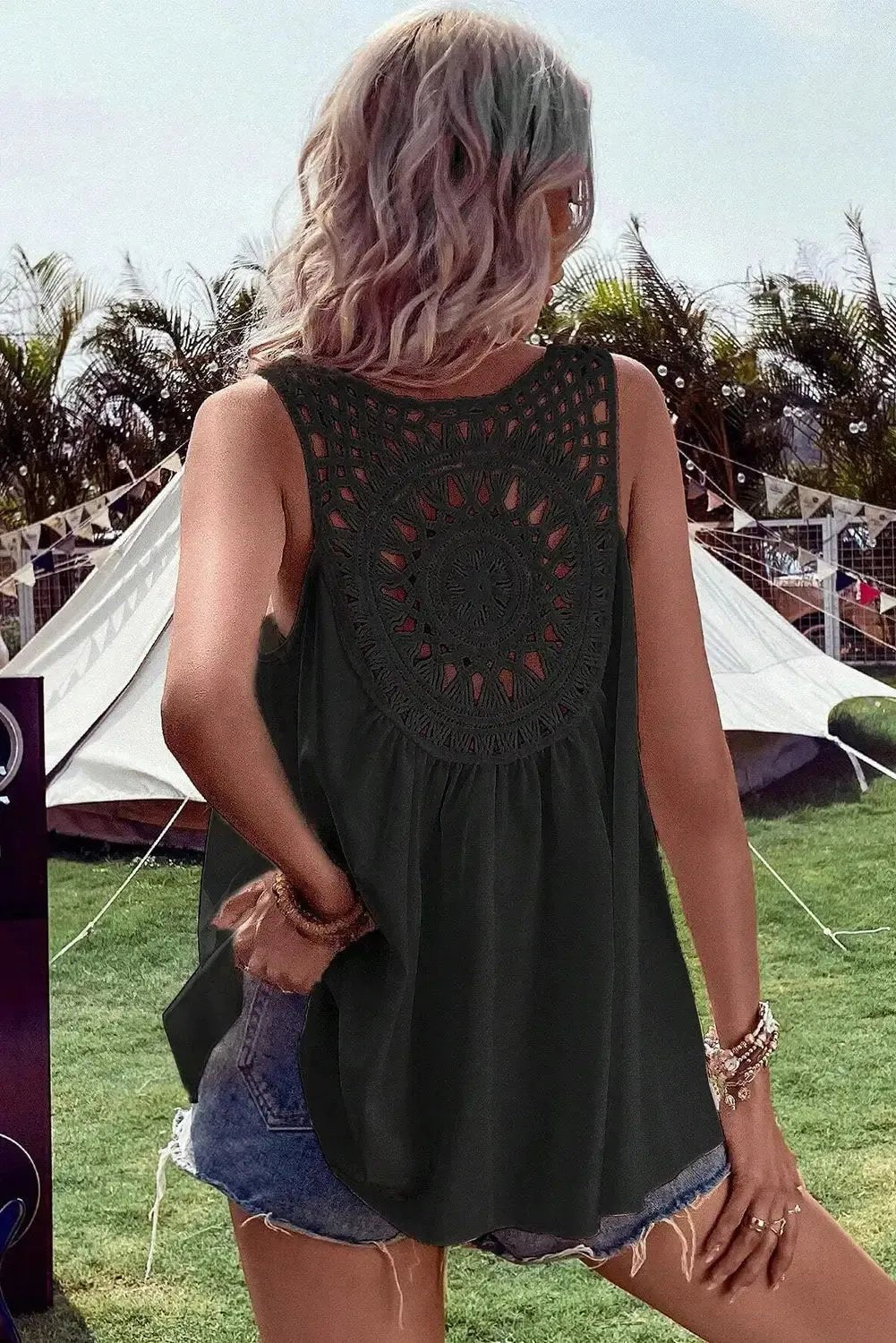 Bohemian Crochet Patchwork Sleeveless Tunic - StepByStep