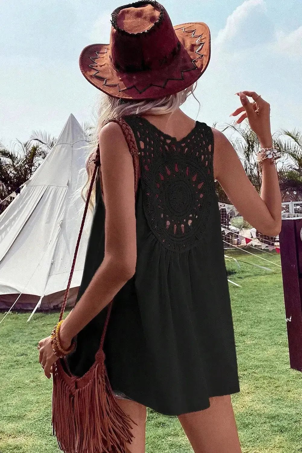 Bohemian Crochet Patchwork Sleeveless Tunic - StepByStep