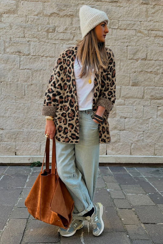 Brown Leopard Open Cardigan - StepByStep