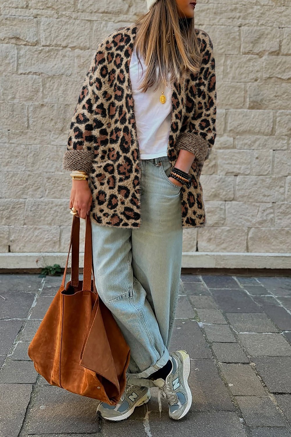 Brown Leopard Open Cardigan - StepByStep