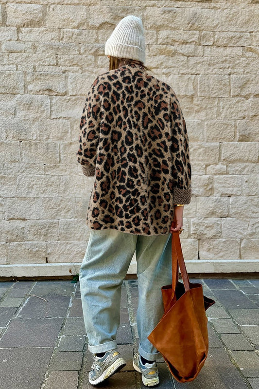 Brown Leopard Open Cardigan - StepByStep