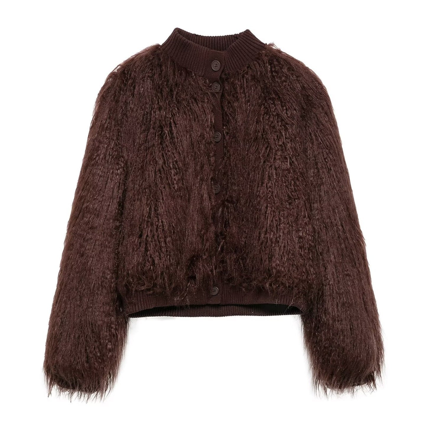 Brown Stand - Up Collar Jacket For Women, Gramercy, BYMANYC New York. - StepByStep