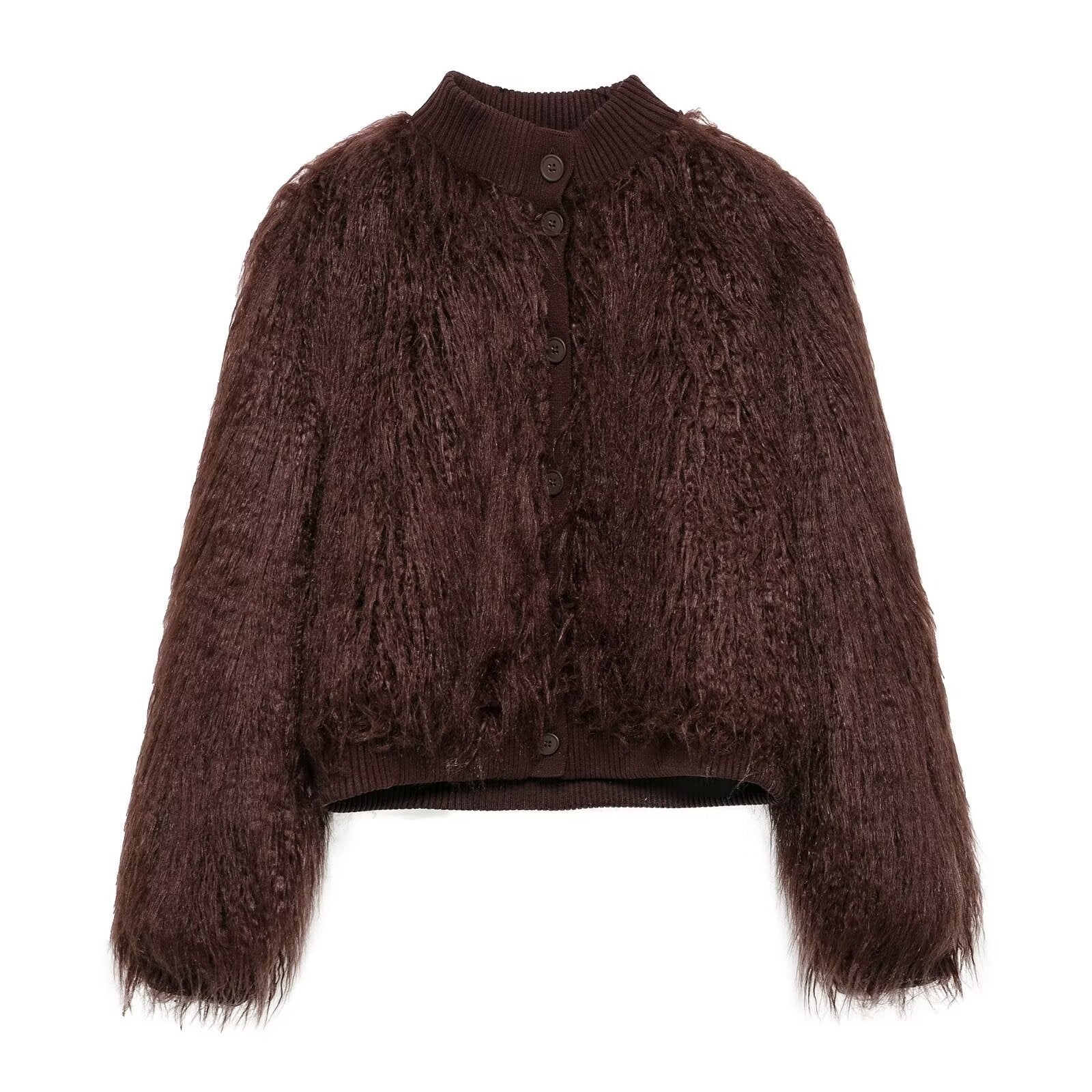 Brown Stand - Up Collar Jacket For Women, Gramercy, BYMANYC New York. - StepByStep