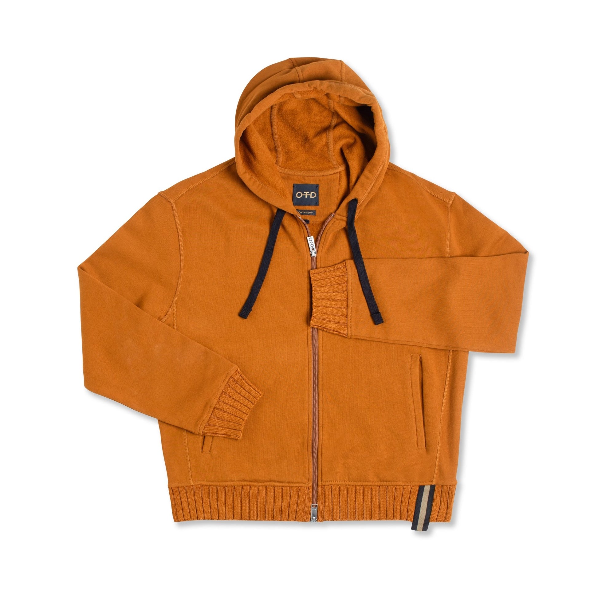 Brushed French Terry Zipped Hoodie (Copper) - StepByStep