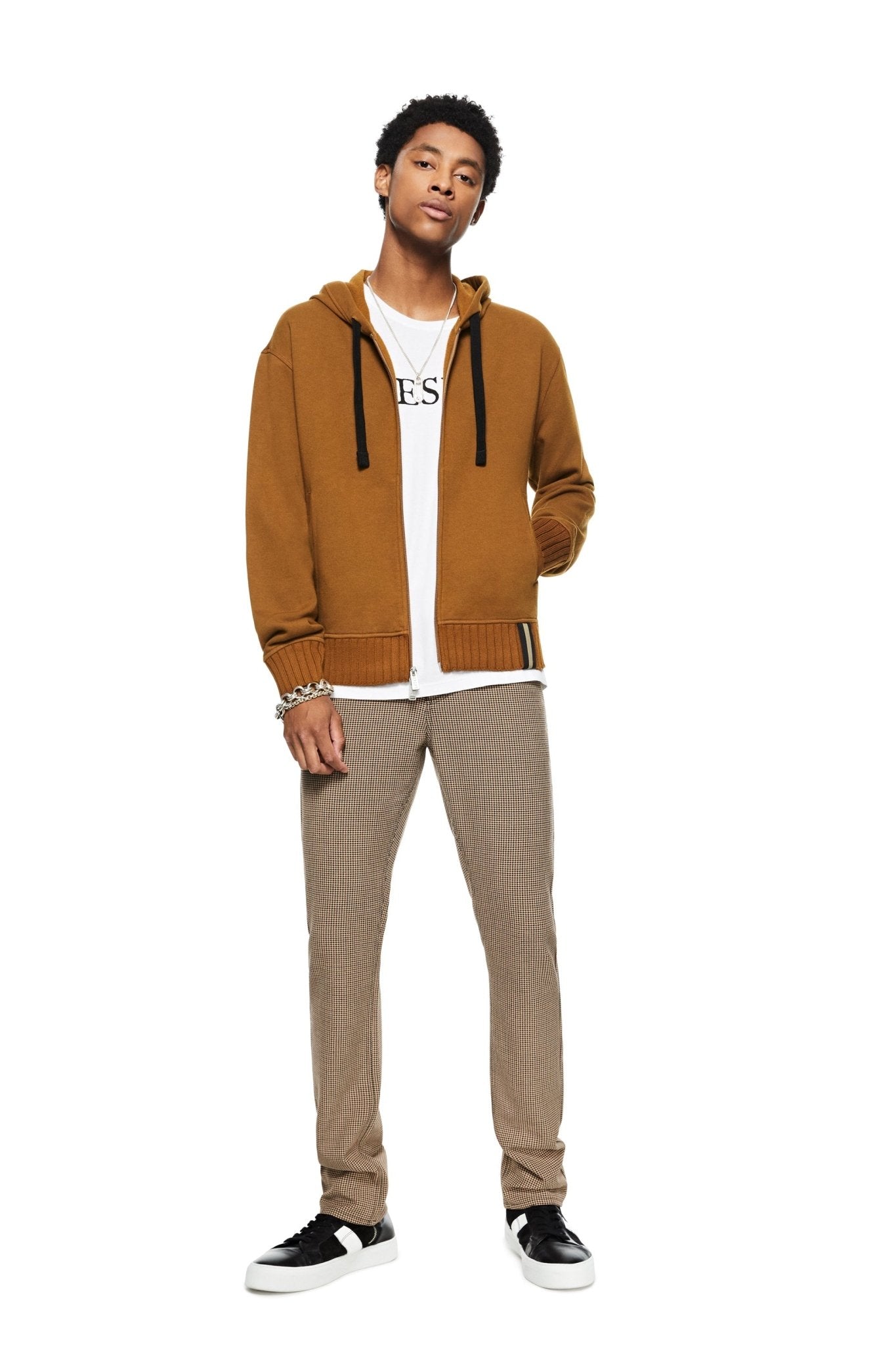 Brushed French Terry Zipped Hoodie (Copper) - StepByStep