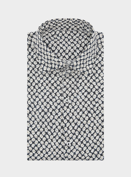 Camicia fantasia in puro cotone con collo francese - StepByStep