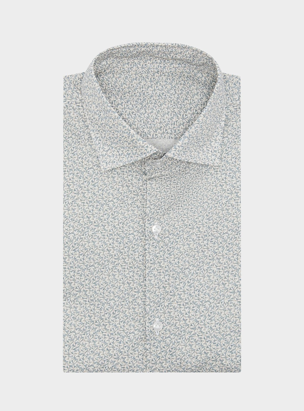 Camicia fantasia in puro cotone con collo francese - StepByStep