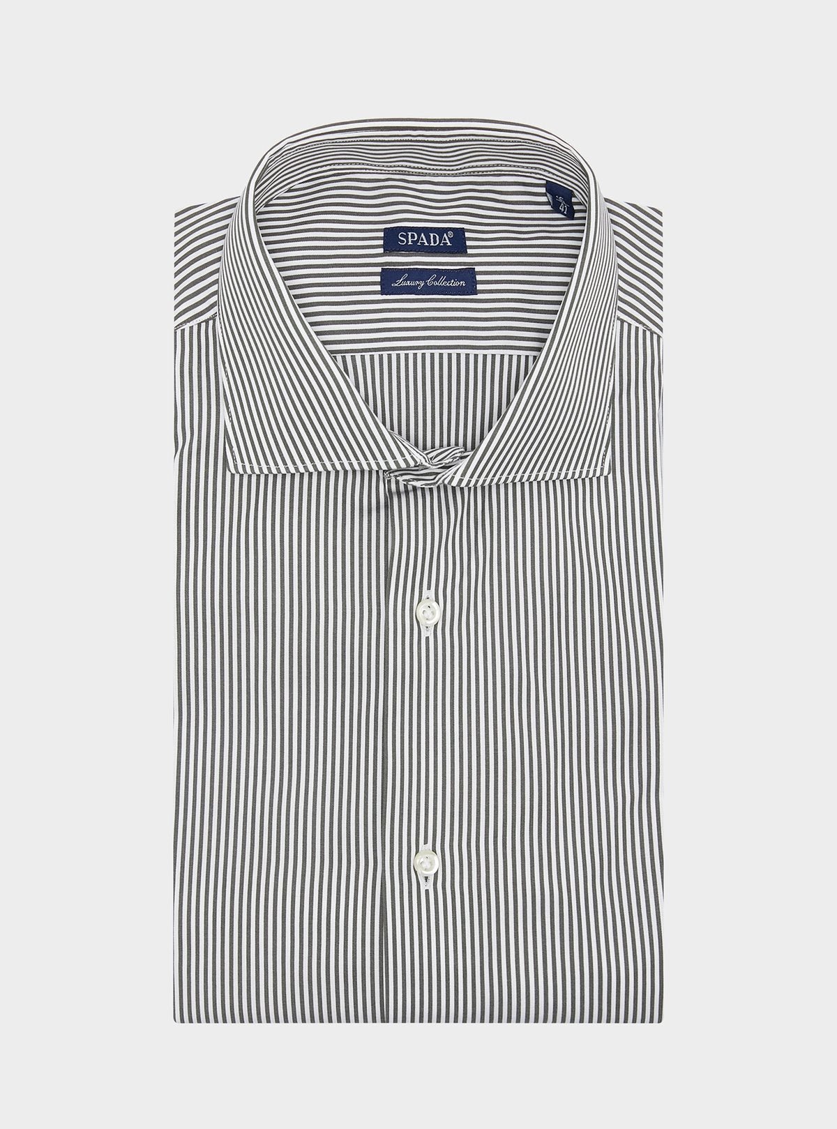 Camicia in cotone multiriga con collo francese - StepByStep