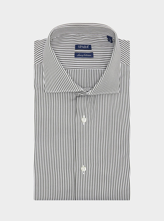 Camicia in cotone multiriga con collo francese - StepByStep