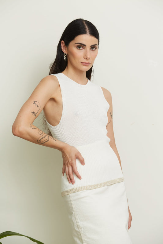 Canotta con inserti in Lurex - Noemi - StepByStep