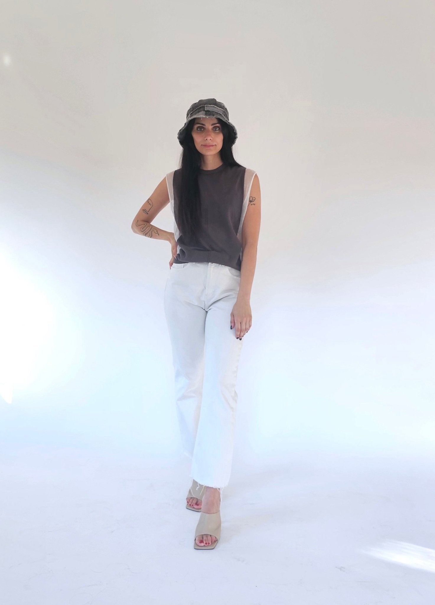 Canotta con inserti trasparenti in Cotone - Leandra - StepByStep