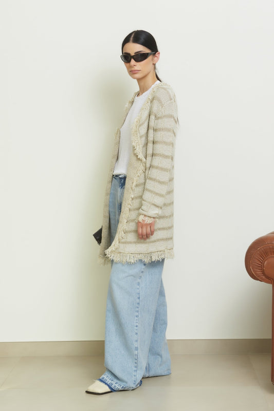 Cardigan Midi con inserti in Lurex - Olivia - StepByStep