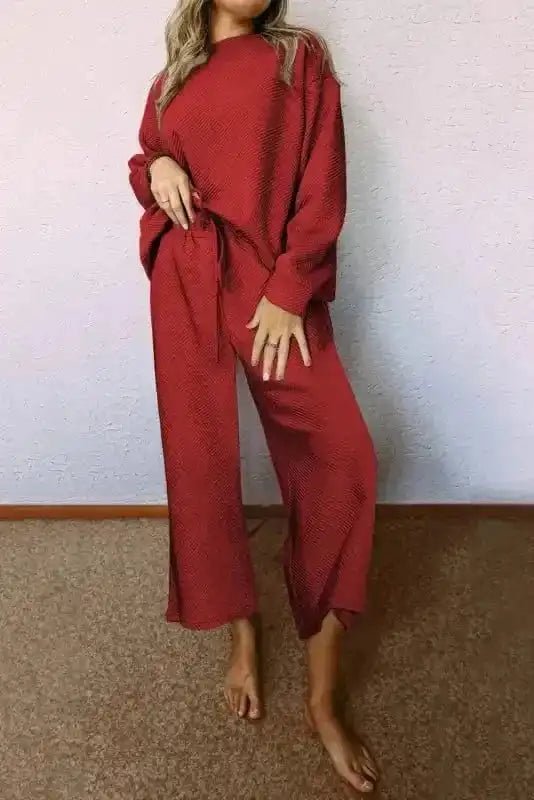 Casual Comfort: Ultra Loose 2 - Piece Textured Ensemble - StepByStep