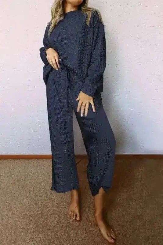 Casual Comfort: Ultra Loose 2 - Piece Textured Ensemble - StepByStep