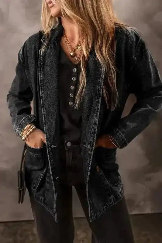 Casual Elegance Denim Jacket - StepByStep