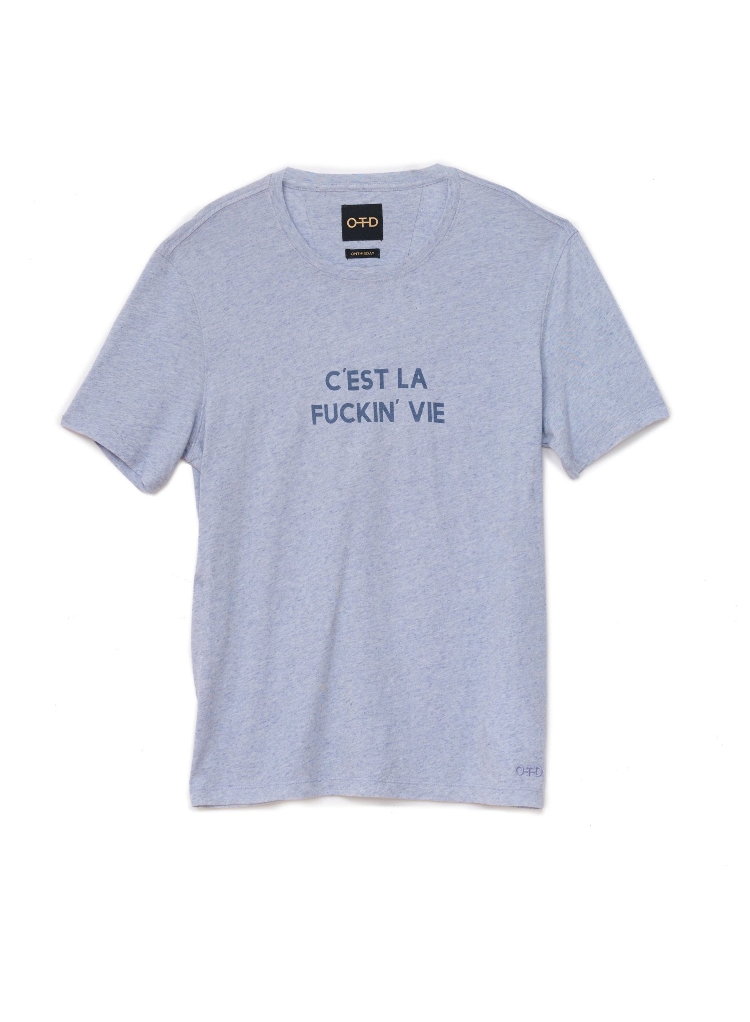 "c'est la fuckin vie" Graphic Short Sleeve Knit Tee - StepByStep