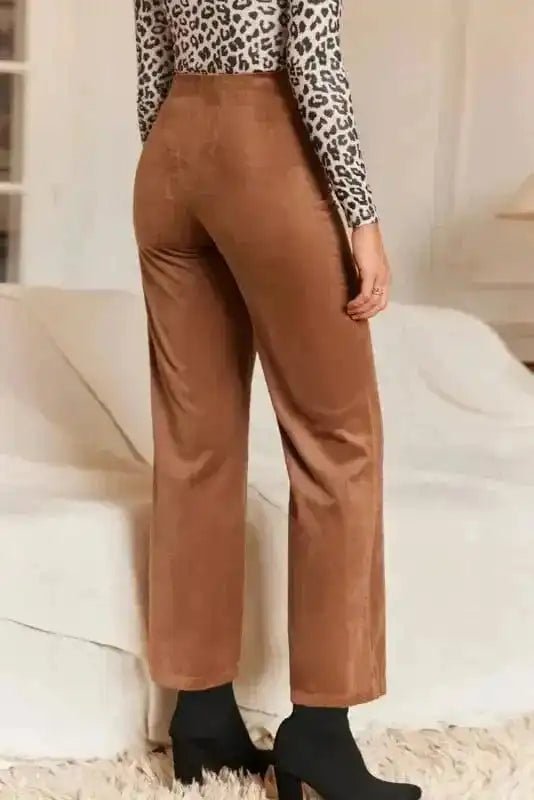 Chestnut Elegance Double - Breasted Pants - StepByStep
