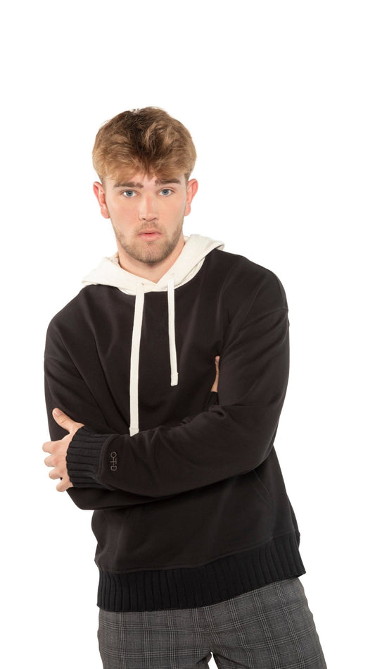 Colorblocked Hoodie (Black) - StepByStep