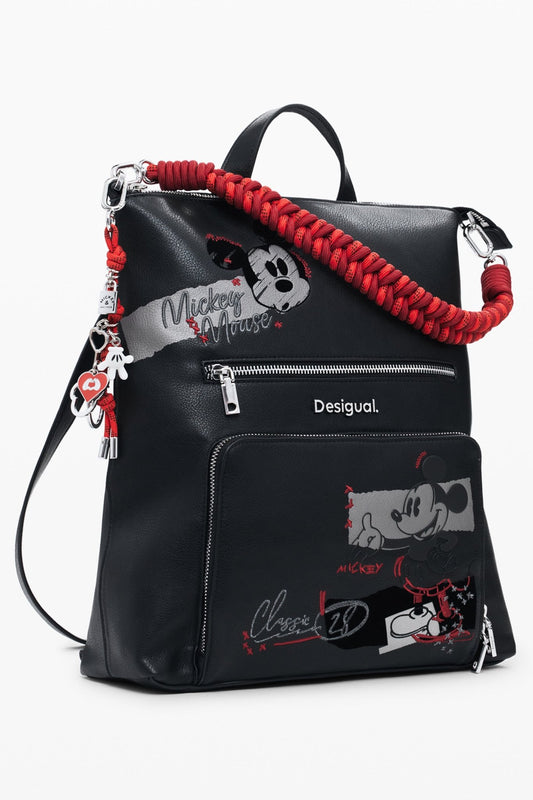 DESIGUAL WOMEN'S BLACK BACKPACK - StepByStep