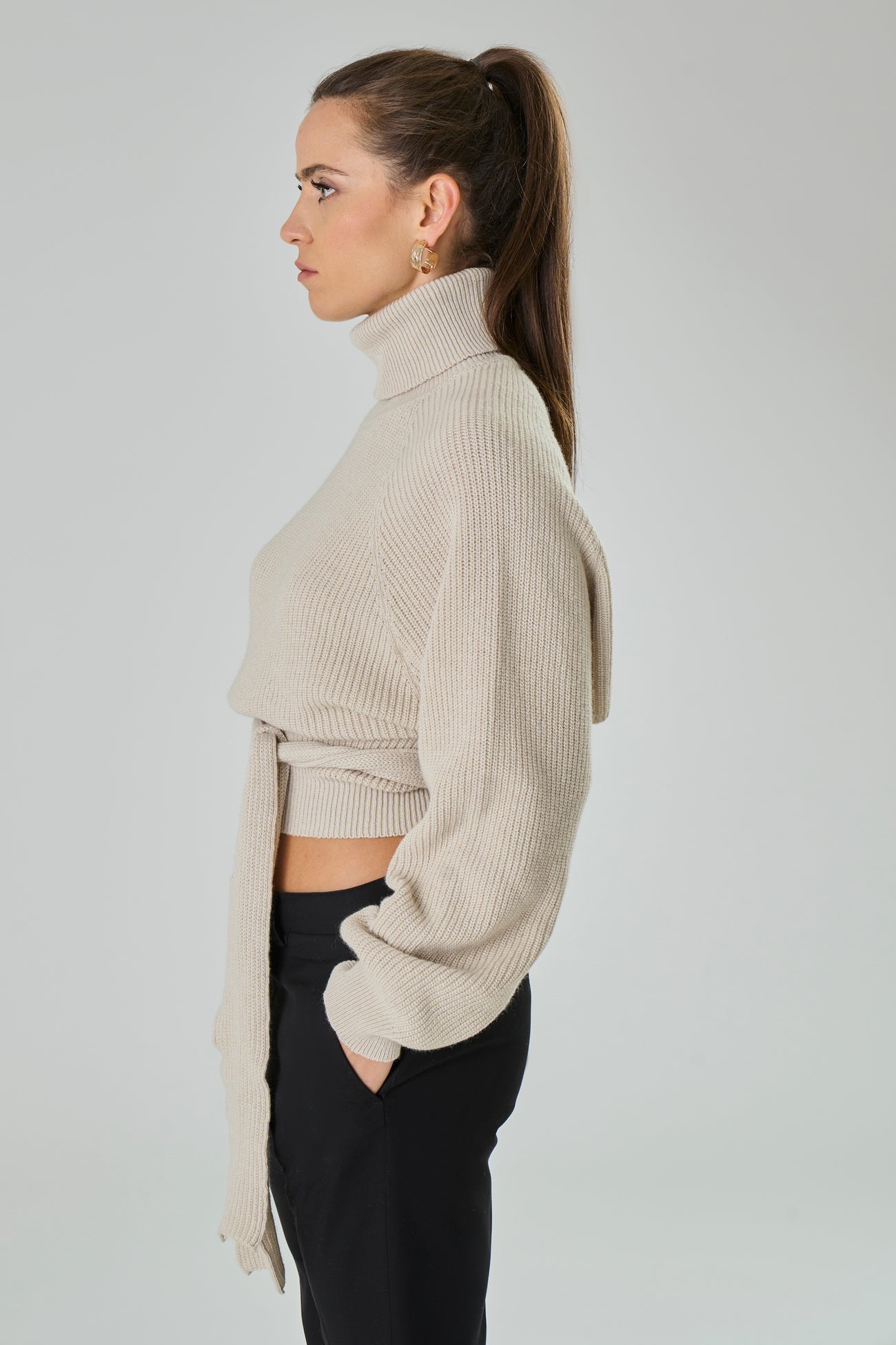Dolcevita in misto Cashmere con fiocco sul retro - Amelie - StepByStep