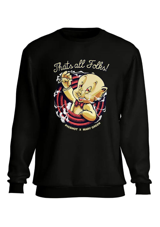 Felpa a Girocollo Looney Tunes That's All Folks Funny - StepByStep
