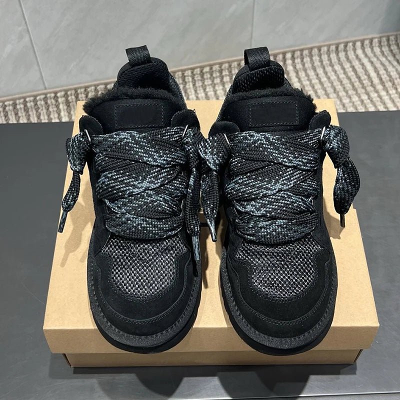 Inverno Mel Taglio basso Moda Versatile Scarpe casual Fondo piatto Comodi e caldi Stivali da neve in vera pelliccia da donna - StepByStep