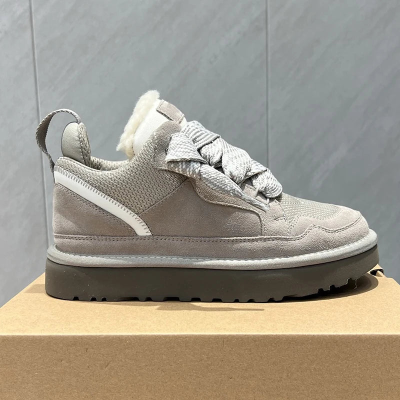 Inverno Mel Taglio basso Moda Versatile Scarpe casual Fondo piatto Comodi e caldi Stivali da neve in vera pelliccia da donna - StepByStep