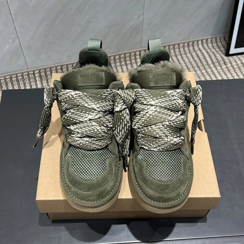 Inverno Mel Taglio basso Moda Versatile Scarpe casual Fondo piatto Comodi e caldi Stivali da neve in vera pelliccia da donna - StepByStep