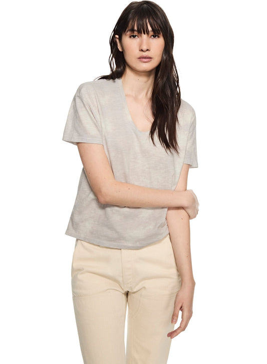 Jersey Scoop - Neck Tee (Pearl Grey) - StepByStep