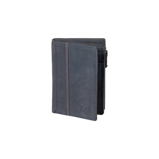 K12234DF | Portafogli Donna in Vera Pelle pieno fiore, Naked. Colore Blu. Protezione RFID. Dimensioni da chiuso: cm 9,5 x 14 x 3. Confezione: Scatola regalo fondo/coperchio - StepByStep