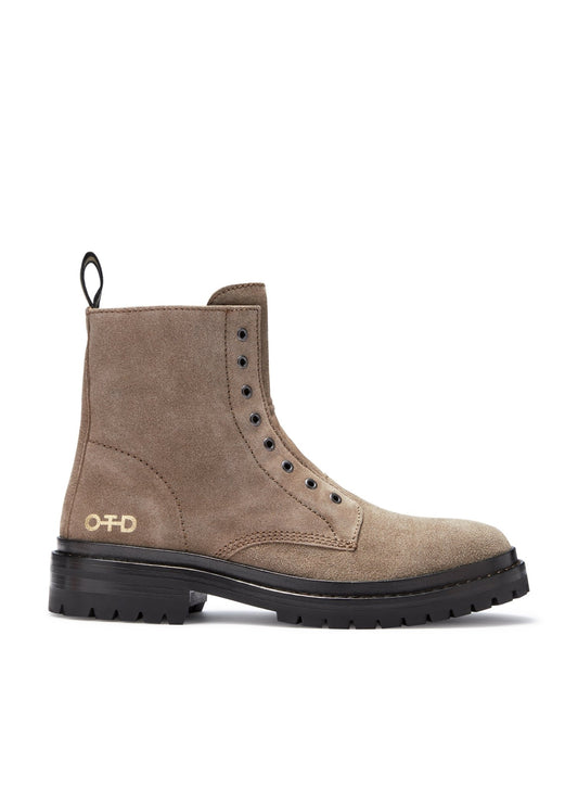 Laceless Suede Combat Boot - StepByStep