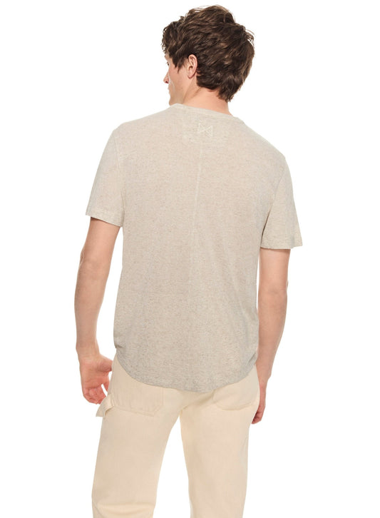 Linen - Blend Crewneck Tee (Oatmeal Melange) - StepByStep