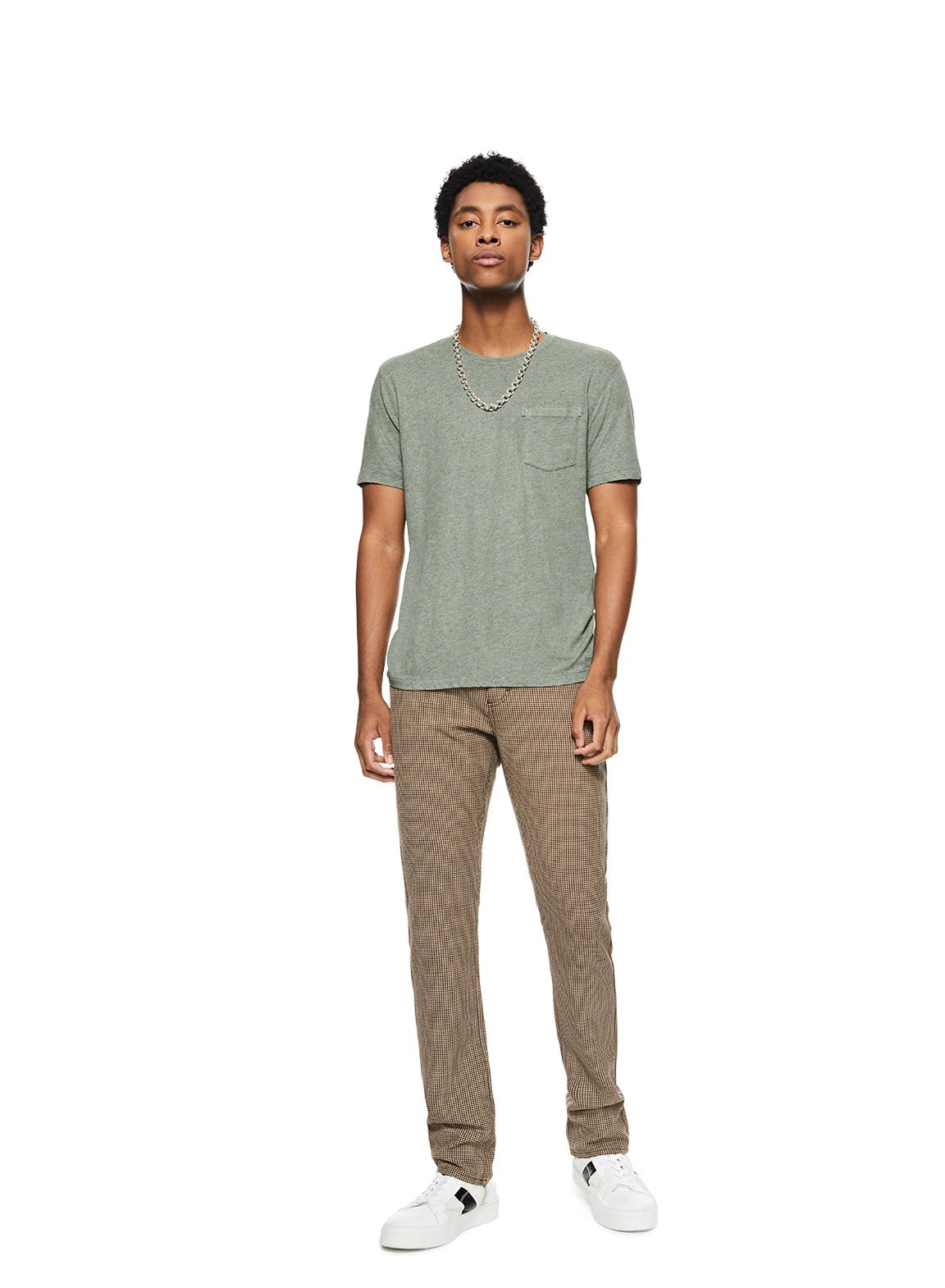 Linen - Blend Pocket Tee (Chalkboard Green) - StepByStep