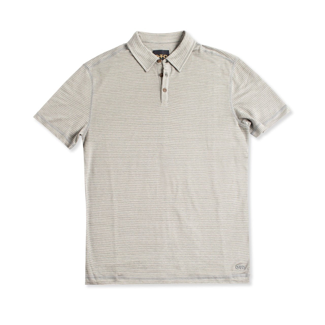 Linen Stripe Polo Shirt (Blue Slate) - StepByStep
