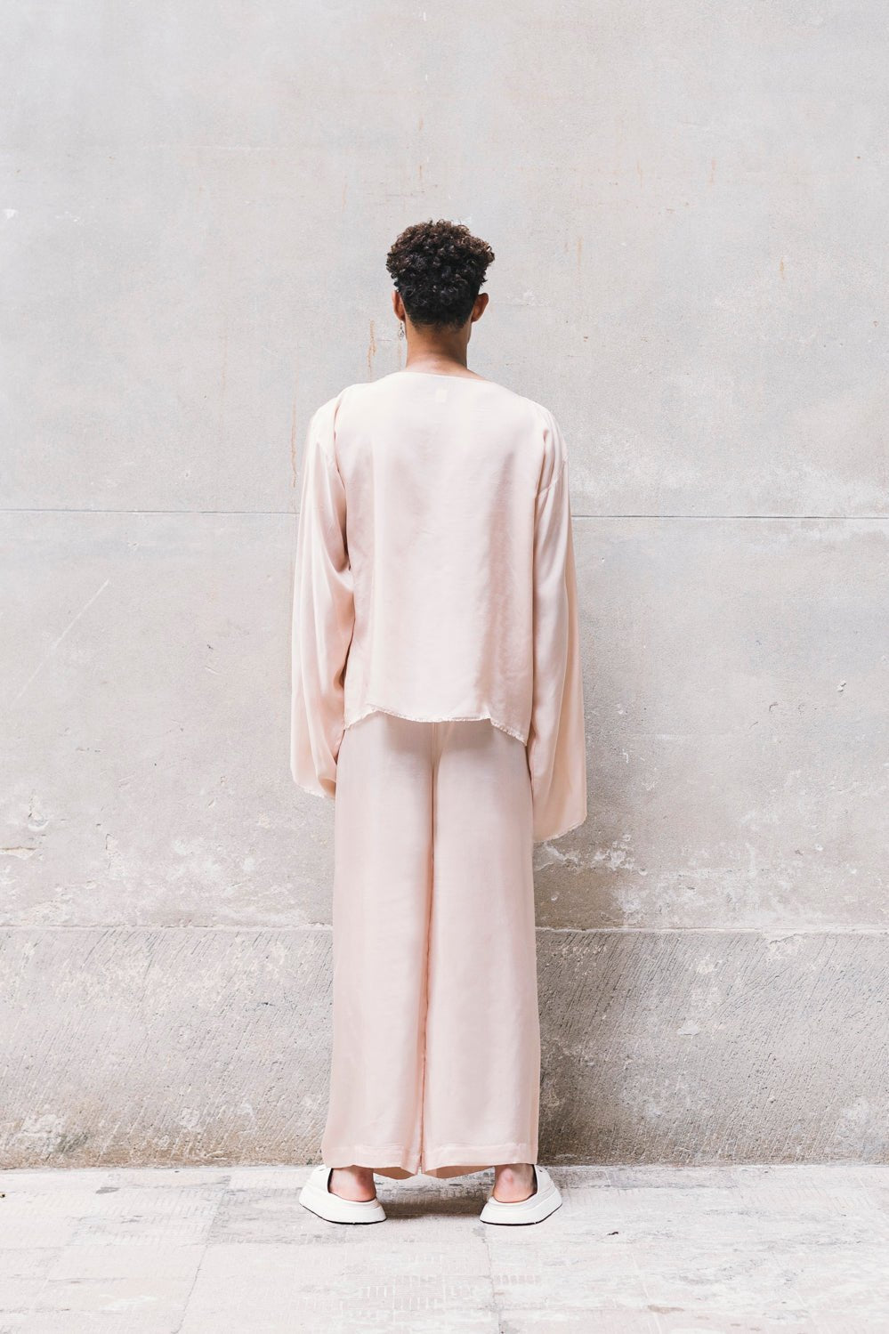 Long Wide Pants 100% BEMBERG Cyclamen/Powder Pink - StepByStep