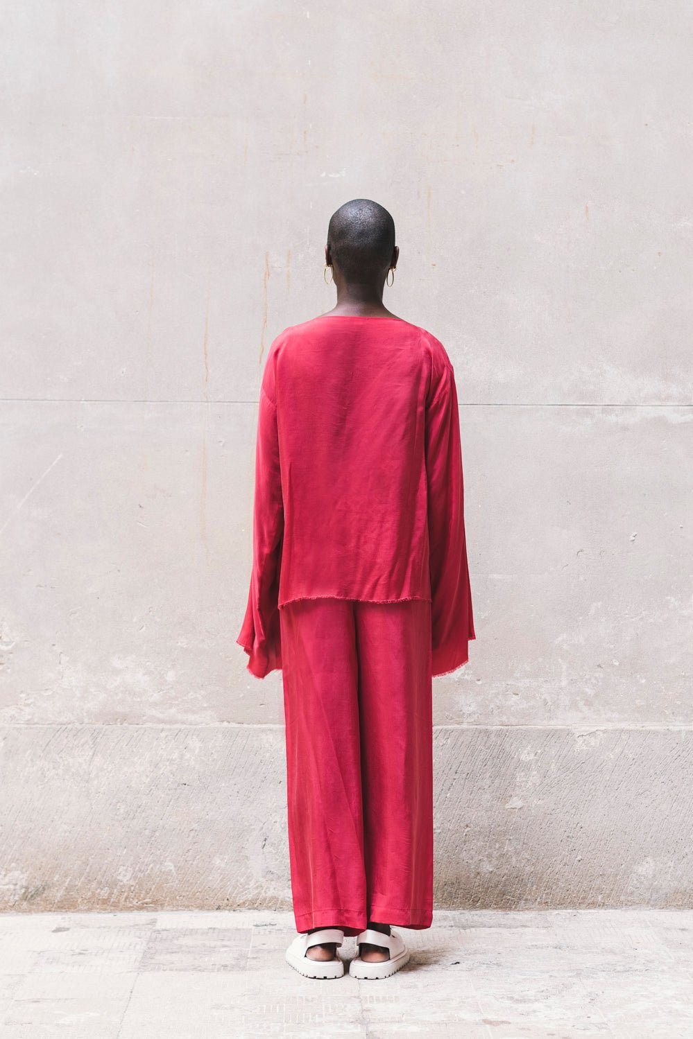 Long Wide Pants 100% BEMBERG Cyclamen/Powder Pink - StepByStep