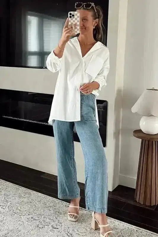 Loose Straight Denim Pants - StepByStep