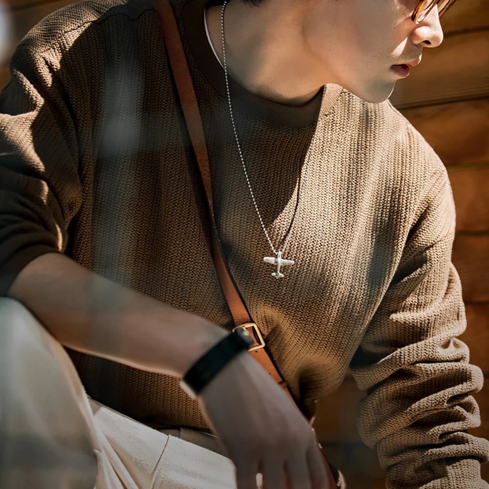 Maden Maglione girocollo nero da uomo Felpa con cappuccio lavorata a maglia ampia Autunno Casual Pullover con maniche a spalla cadente Colletto a coste elasticizzato - StepByStepNow