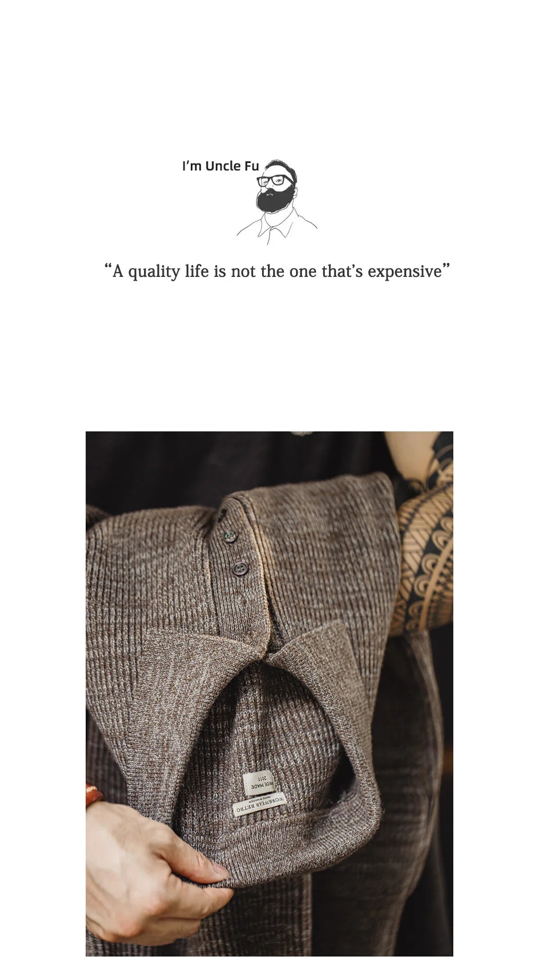 Maden Polo lavorata a maglia retrò maglione con risvolto color caffè allentato autunno inverno uomo zio Fu maglione maglieria casual - StepByStepNow