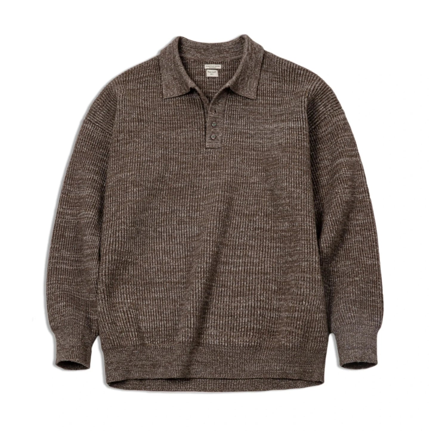 Maden Polo lavorata a maglia retrò maglione con risvolto color caffè allentato autunno inverno uomo zio Fu maglione maglieria casual - StepByStepNow