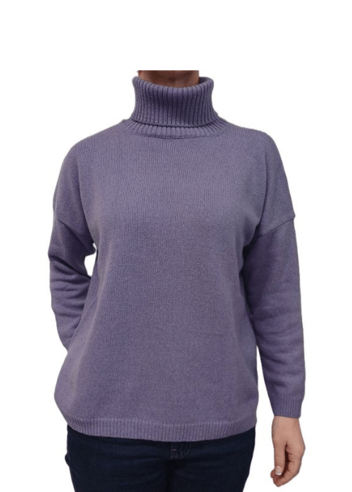 Maglia Donna Over Collo Alto Cashmere Rigenerato - StepByStep