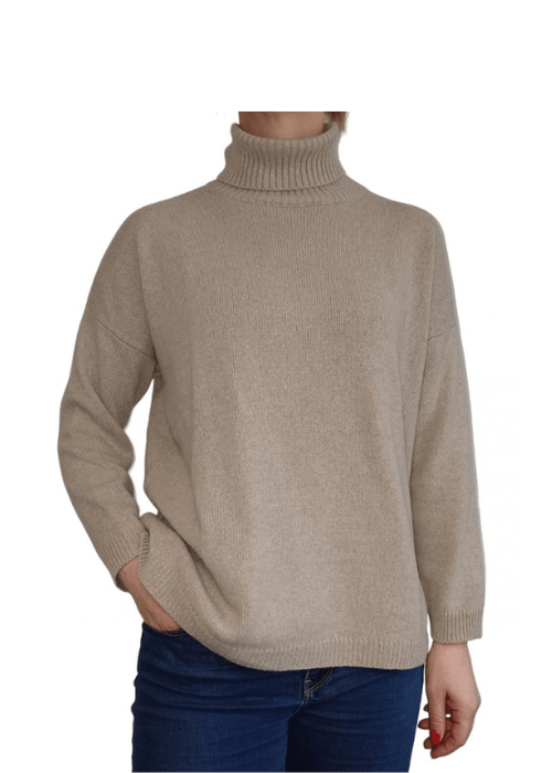 Maglia Donna Over Collo Alto Cashmere Rigenerato - StepByStep
