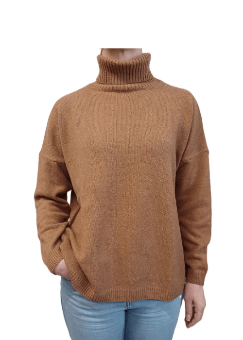 Maglia Donna Over Collo Alto Cashmere Rigenerato - StepByStep