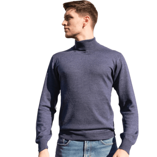 Maglia Uomo Dolcevita Cashmere Uomo, Seta e Lana Merino - StepByStep
